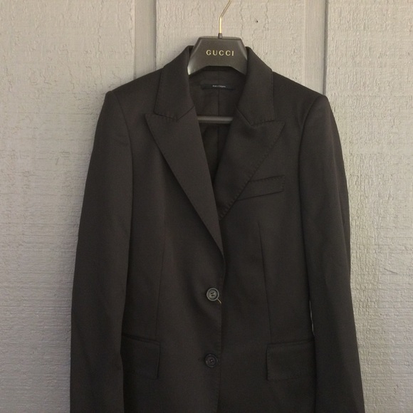 Gucci Women Wool Blend Blazer Size 38 US 4 Long Sleeve Button Peaked Lapels - Picture 3 of 15